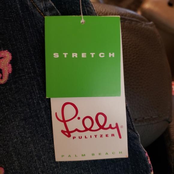 Vintage Lilly Pulitzer Emily Embroidered Denim Mini Skirt Size 14 Seahorses - Picture 4 of 7